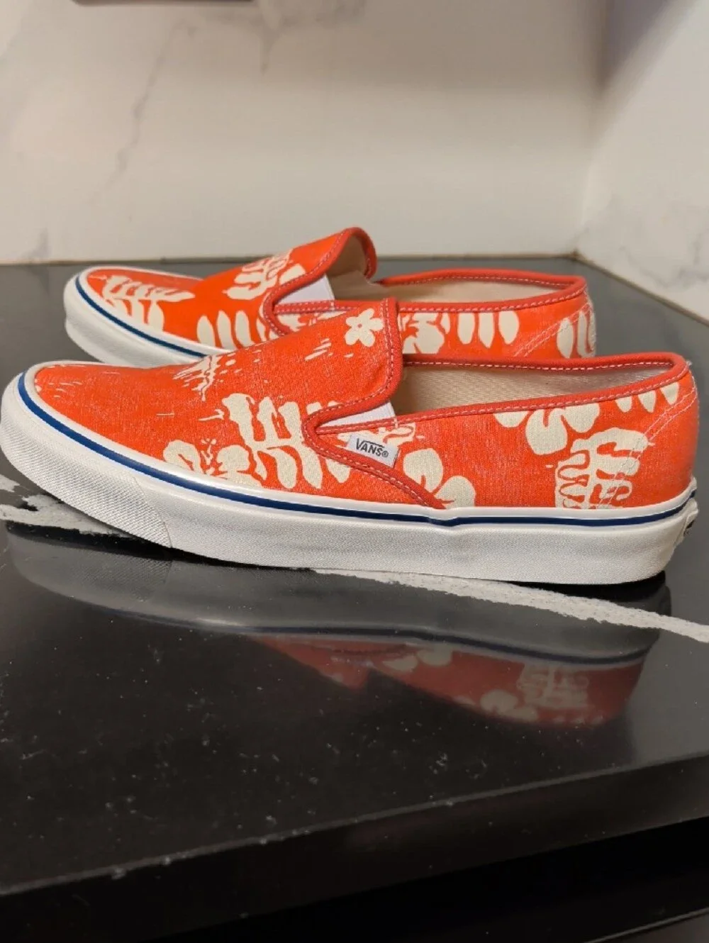 Vans-Slip-On 48 Deck DX 'OG Floral Orange'  Slip-On Sneakers Men's Size 12